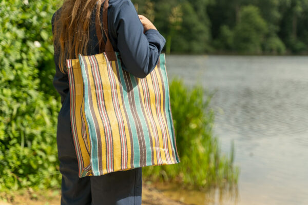 British Colour Standard Woven Striped Tote Bag